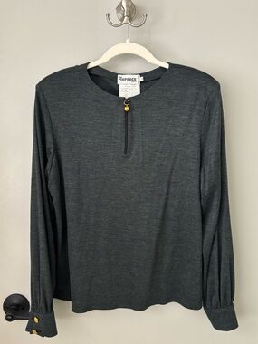 Vintage Florence Paris Gray Long Sleeve Top